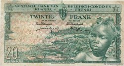 20 Francs CONGO BELGE  1959 P.31 TTB