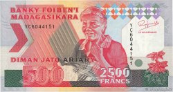 2500 Francs - 500 Ariary MADAGASCAR  1988 P.072Aa