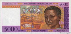 5000 Francs - 1000 Ariary MADAGASCAR  1995 P.078a