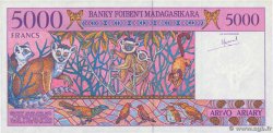 5000 Francs - 1000 Ariary MADAGASCAR  1995 P.078a NEUF