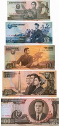 1 au 100 Won Lot NORTH KOREA  1992 P.39 au P.43 UNC