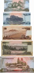 1 au 100 Won Lot NORTH KOREA  1992 P.39 au P.43 UNC
