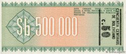 50 Centavos sur 500000 Pesos Bolivianos BOLIVIA  1987 P.198 FDC