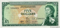 5 Dollars CARAÏBES  1965 P.14f