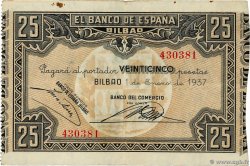 25 Pesetas ESPAÑA Bilbao 1937 PS.563b