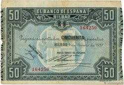 50 Pesetas SPANIEN Bilbao 1937 PS.564f SS