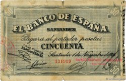 50 Pesetas ESPAÑA Santander 1936 PS.584c