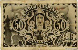 50 Pesetas ESPAGNE Santander 1936 PS.584c B