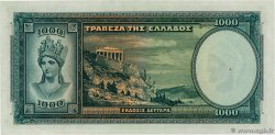 1000 Drachmes GREECE  1939 P.110 XF