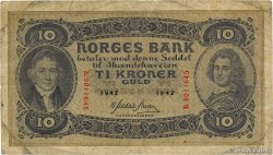 10 Kroner NORVÈGE  1942 P.08c S