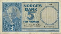 5 Kroner NORVÈGE  1959 P.30e MBC