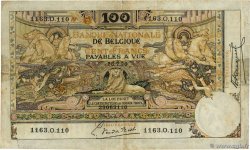 100 Francs BÉLGICA  1920 P.078 BC