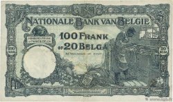 100 Francs - 20 Belgas BELGIUM  1930 P.102 VF
