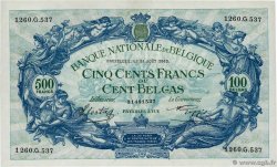 500 Francs - 100 Belgas BELGIO  1942 P.109 AU+