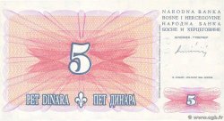 5 Dinara BOSNIE HERZÉGOVINE  1994 P.040a
