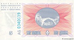 5 Dinara BOSNIE HERZÉGOVINE  1994 P.040a NEUF