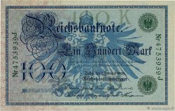 100 Mark GERMANY  1908 P.034 AU