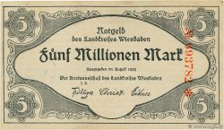 5 Millions Mark GERMANY Wiesbaden 1923  AU