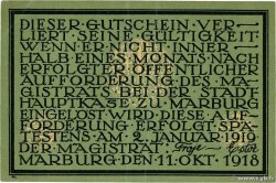 10 Mark DEUTSCHLAND Marburg 1918  VZ