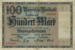 100 Mark GERMANY Munich 1922 PS.0923