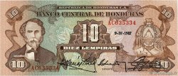 10 Lempiras HONDURAS  1987 P.064b