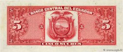 5 Sucres ECUADOR  1966 P.113b UNC-