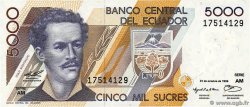 5000 Sucres ECUADOR  1996 P.128b