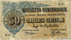 50 Centesimi ITALIEN  1874 P.001 S