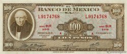 100 Pesos  MEXICO  1972 P.061h AU