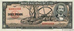 10 Pesos Petit numéro CUBA  1956 P.088a UNC