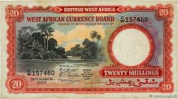 20 Shillings AFRIQUE OCCIDENTALE BRITANNIQUE  1953 P.10a