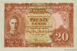20 Cents MALAYA  1941 P.09a SPL