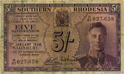 5 Shillings RODESIA MERIDIONALE  1948 P.08b