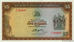 5 Dollars RHODESIA  1978 P.36b UNC-