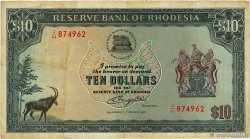 10 Dollars RHODÉSIE  1976 P.37a TB