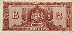 100000 B-Pengo HUNGARY  1946 P.133 AU