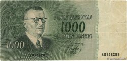 1000 Markkaa FINLANDE  1955 P.093a TB