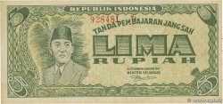 5 Rupiah  INDONESIA  1947 P.021