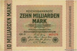 10 Milliards Mark GERMANY  1923 P.117b AU