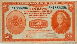 50 Cent NETHERLANDS INDIES  1943 P.110a VF
