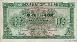 10 Francs - 2 Belgas BELGIQUE  1943 P.122 SPL
