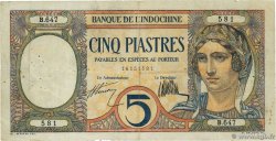 5 Piastres INDOCHINE FRANÇAISE  1926 P.049a