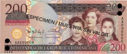 200 Pesos Oro Spécimen DOMINICAN REPUBLIC  2007 P.178s