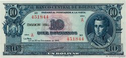 10 Bolivianos BOLIVIA  1945 P.139a