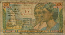 10 NF sur 500 Francs Pointe à Pitre REUNION ISLAND  1964 P.54a