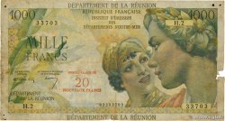 20 NF sur 1000 Francs Union Française REUNION INSEL  1967 P.55a
