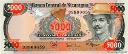 5000 Cordobas NICARAGUA  1987 P.146