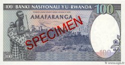 100 Francs Spécimen RWANDA  1989 P.19s UNC