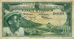 20 Francs BELGIAN CONGO  1956 P.31