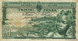 20 Francs BELGIAN CONGO  1956 P.31 F